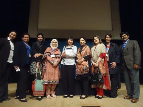 Group photo with Maleeha Lodhi, former Ambassador of Pakistan to the United States (fourth from the right)