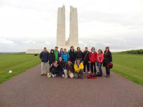 Our group at Vimy Ridge